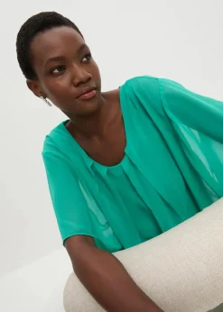 Damen bonprix Blusen & Tuniken|Bekleidung·Jacken & Mäntel|Chiffonbluse mit Untertop