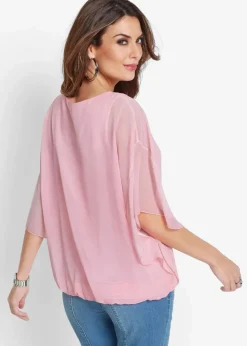 Online Chiffonbluse mit Untertop Damen Bekleidung·Jacken & Mäntel|Blusen & Tuniken