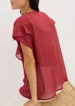 Damen bonprix Bekleidung·Jacken & Mäntel|Blusen & Tuniken|Chiffonbluse mit Volants