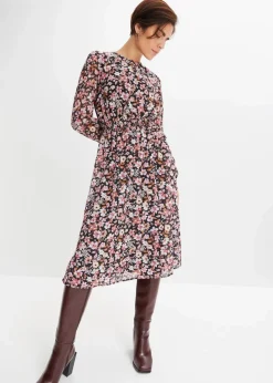 Damen bonprix Kleider|Bekleidung·Pullover & Strickjacken|Chiffonkleid