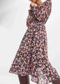 Damen bonprix Kleider|Bekleidung·Pullover & Strickjacken|Chiffonkleid