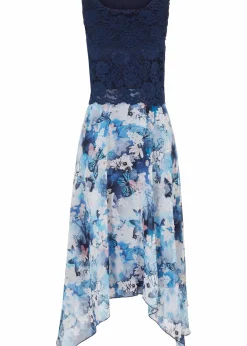 Hot Chiffonkleid mit feiner Spitze Damen Festliche Mode|Kleider