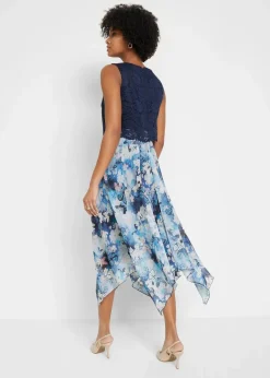Hot Chiffonkleid mit feiner Spitze Damen Festliche Mode|Kleider