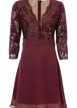 Damen bonprix Kleider|Festliche Mode|Chiffonkleid mit Spitze