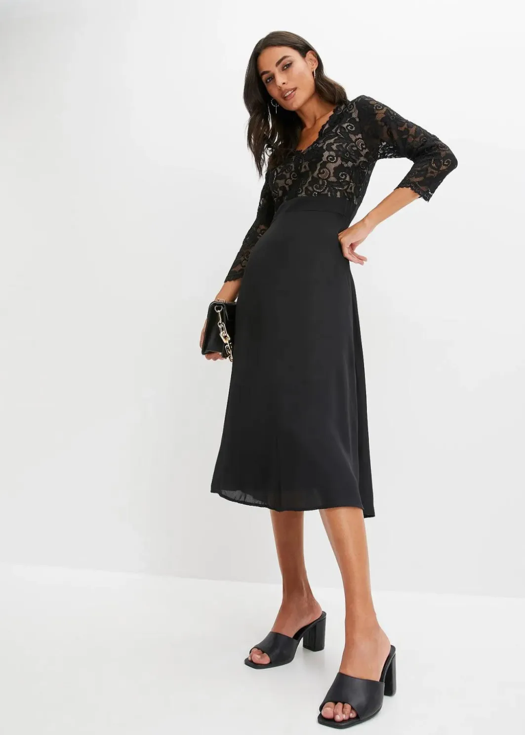 Clearance Chiffonkleid mit Spitze Damen Bekleidung·Pullover & Strickjacken|Festliche Mode
