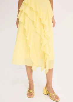 Online Chiffonkleid mit Trägern und Volants Damen Bekleidung·Pullover & Strickjacken|Festliche Mode