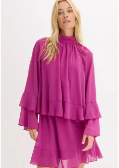 Online Chiffonkleid mit Volants Damen Bekleidung·Pullover & Strickjacken|Kleider