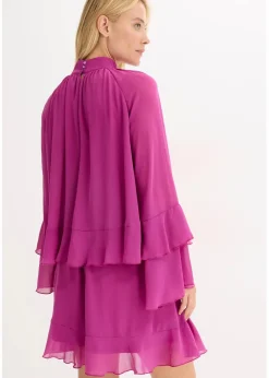 Online Chiffonkleid mit Volants Damen Bekleidung·Pullover & Strickjacken|Kleider