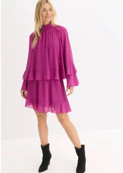 Online Chiffonkleid mit Volants Damen Bekleidung·Pullover & Strickjacken|Kleider