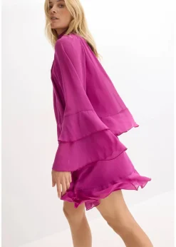Online Chiffonkleid mit Volants Damen Bekleidung·Pullover & Strickjacken|Kleider