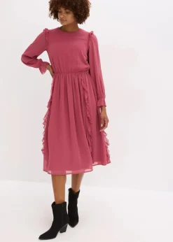Damen bonprix Bekleidung·Pullover & Strickjacken|Kleider|Chiffonkleid mit Volants
