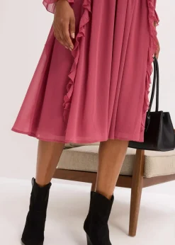 Damen bonprix Bekleidung·Pullover & Strickjacken|Kleider|Chiffonkleid mit Volants