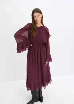 Damen bonprix Bekleidung·Pullover & Strickjacken|Chiffonkleid mit Volants