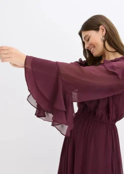 Damen bonprix Bekleidung·Pullover & Strickjacken|Chiffonkleid mit Volants