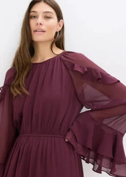 Damen bonprix Bekleidung·Pullover & Strickjacken|Chiffonkleid mit Volants