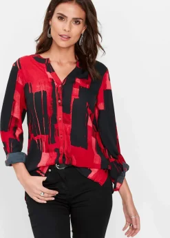 Chiffon-Longbluse mit Druck Damen Bekleidung·Jacken & Mäntel|Blusen & Tuniken