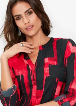Chiffon-Longbluse mit Druck Damen Bekleidung·Jacken & Mäntel|Blusen & Tuniken