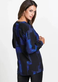 Clearance Chiffon-Longbluse mit Druck Damen Blusen & Tuniken|Bekleidung·Jacken & Mäntel