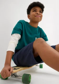 Kinder bonprix Jungen 9-16 Jahre·Shorts|Chino-Bermuda aus reiner Baumwolle mit verstellbarem Bund, Regular Fit