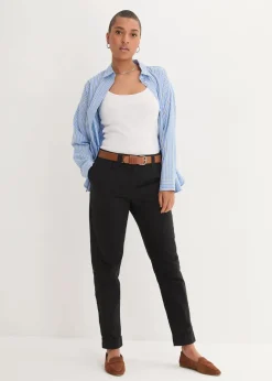 Damen bonprix Hosen|Kurzgrößen|Chinohose aus Baumwolle, knöchellang