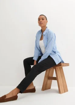 Damen bonprix Hosen|Kurzgrößen|Chinohose aus Baumwolle, knöchellang
