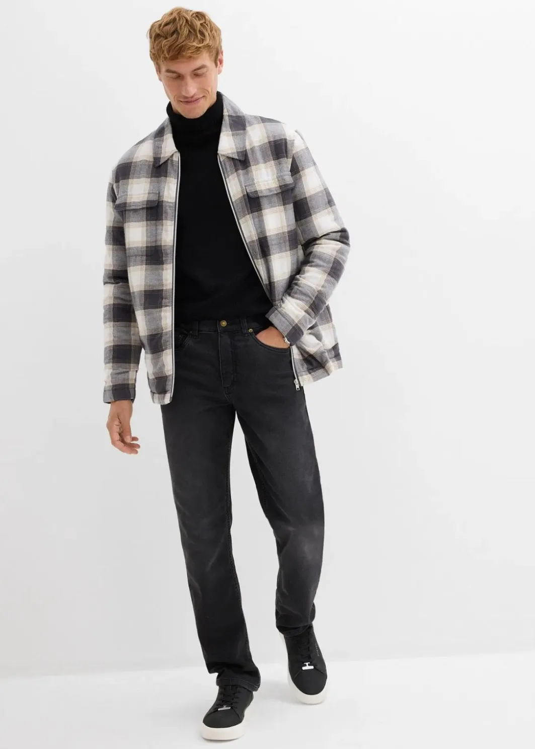 Herren bonprix Große Größen|Sweat|Classic Fit Jeans aus weichem Sweat-Denim mit Komfortbund, Straight
