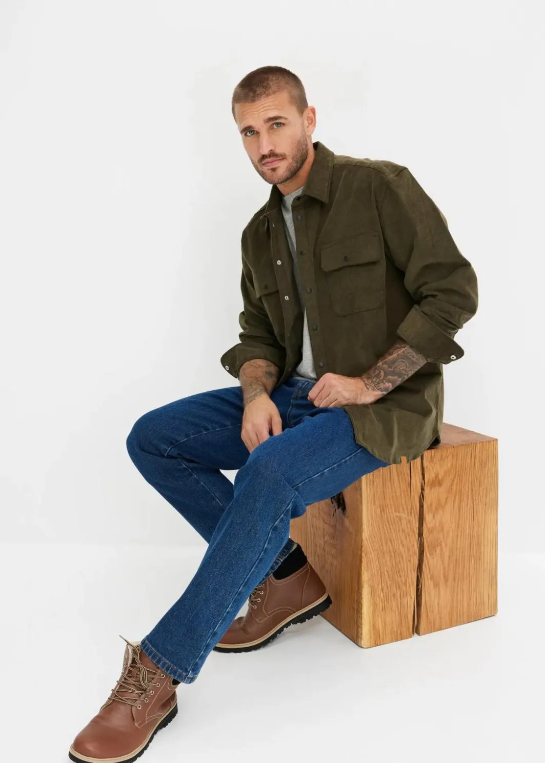 Herren bonprix Jeans|Basics|Classic Fit Stretch-Jeans, Straight