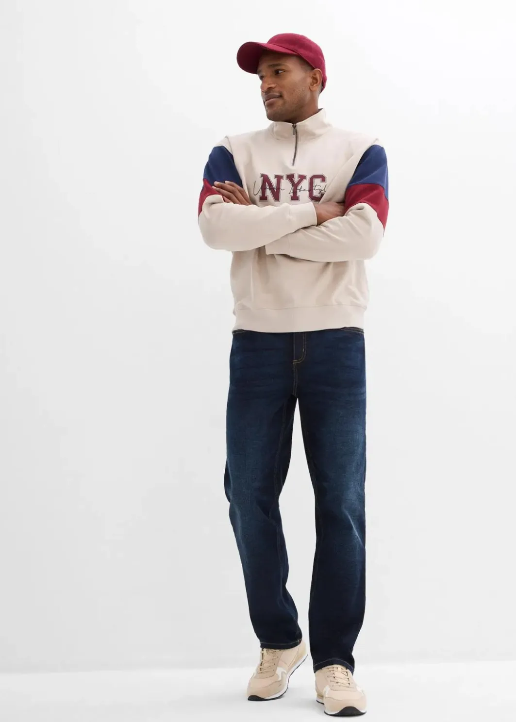 Discount Classic Fit Stretch-Jeans, Straight Herren Jeans|Große Größen