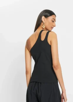 Damen bonprix Shirts & Tops|Nachhaltigere Materialien|Cold-Shoulder Top mit Bio-Baumwolle