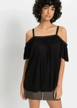 Damen bonprix Shirts & Tops|Nachhaltigere Materialien|Cold-Shoulder-Shirt aus softer Viskose