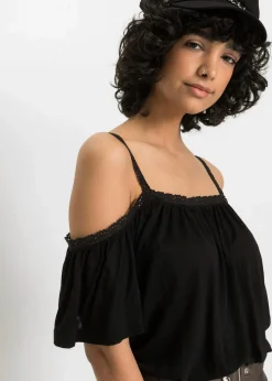 Damen bonprix Shirts & Tops|Nachhaltigere Materialien|Cold-Shoulder-Shirt aus softer Viskose
