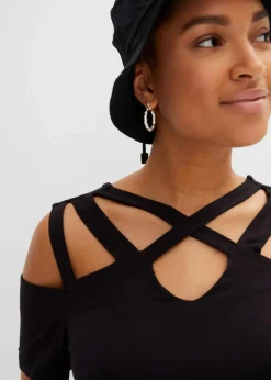 Damen bonprix Shirts & Tops|Nachhaltigere Materialien|Cold-Shoulder-Shirt aus softer Viskose
