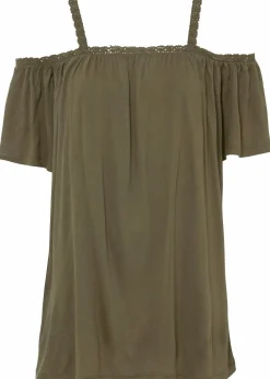 Damen bonprix Nachhaltigere Materialien|Shirts & Tops|Cold-Shoulder-Shirt aus softer Viskose