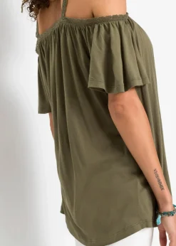 Damen bonprix Nachhaltigere Materialien|Shirts & Tops|Cold-Shoulder-Shirt aus softer Viskose