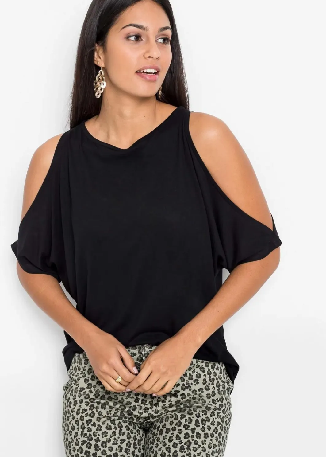 Hot Cold-Shoulder-Shirt aus Viskose Damen Shirts & Tops|Nachhaltigere Materialien