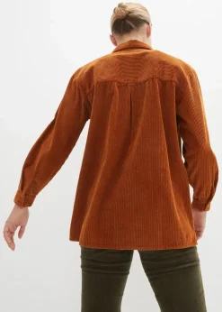 Damen bonprix Blusen & Tuniken|Bekleidung·Jacken & Mäntel|Cordhemd aus reiner Baumwolle