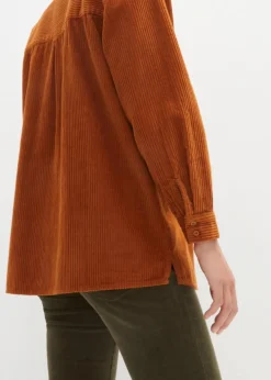 Damen bonprix Blusen & Tuniken|Bekleidung·Jacken & Mäntel|Cordhemd aus reiner Baumwolle