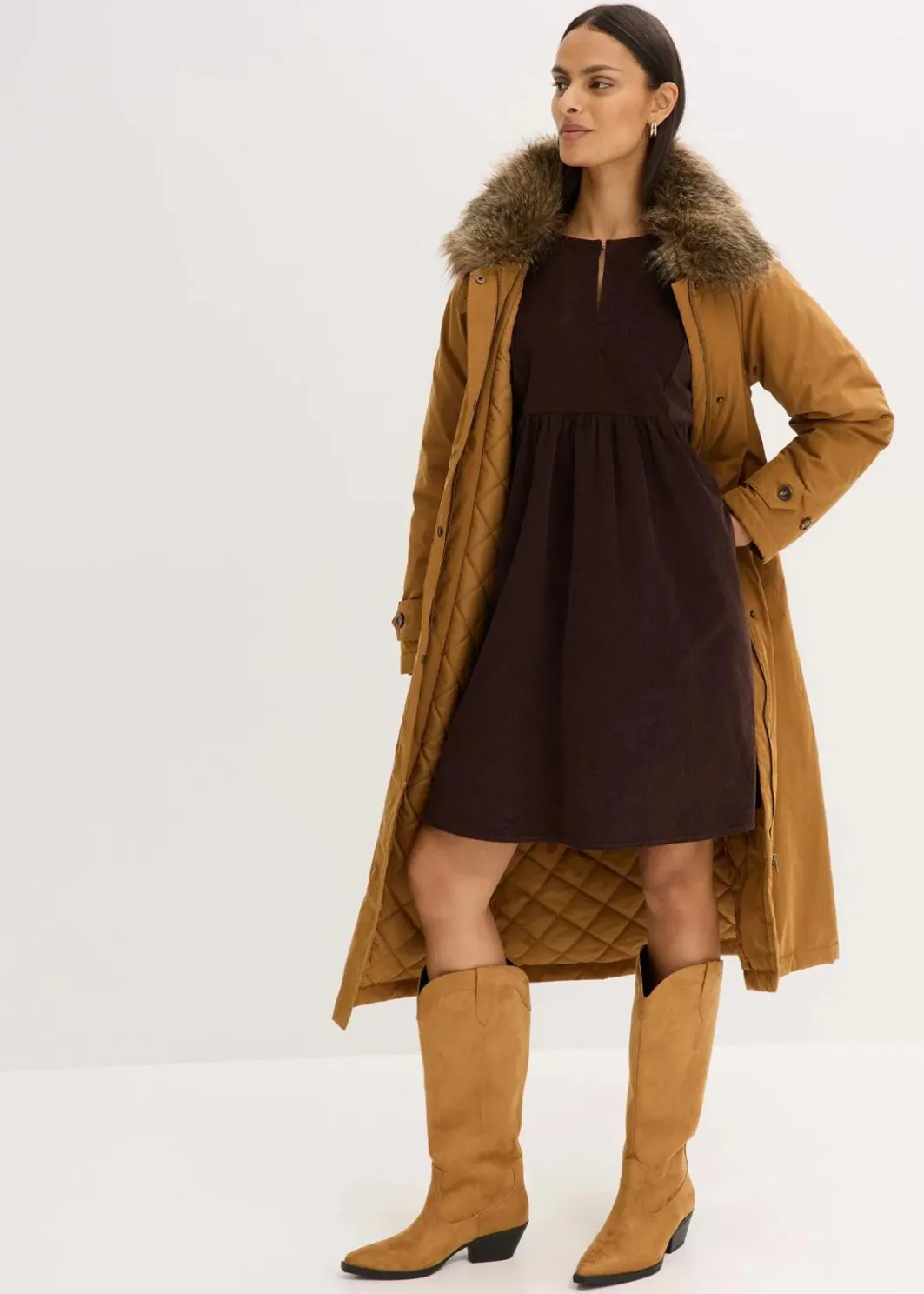 Clearance Cordkleid aus Baumwolle Damen Kleider|Bekleidung·Pullover & Strickjacken