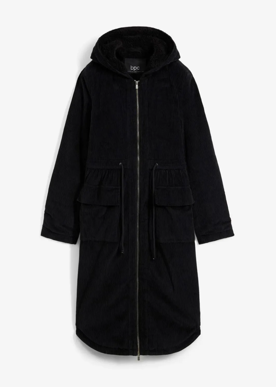 Damen bonprix Bekleidung·Hosen|Jacken & Mäntel|Cord-Mantel mit Teddy-Fleece Kapuze aus reiner Baumwolle