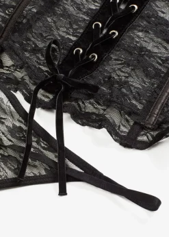 Damen bonprix Wäsche·Erotikwäsche|Erotikwäsche|Corsage + String aus Spitze (2-tlg.Set)