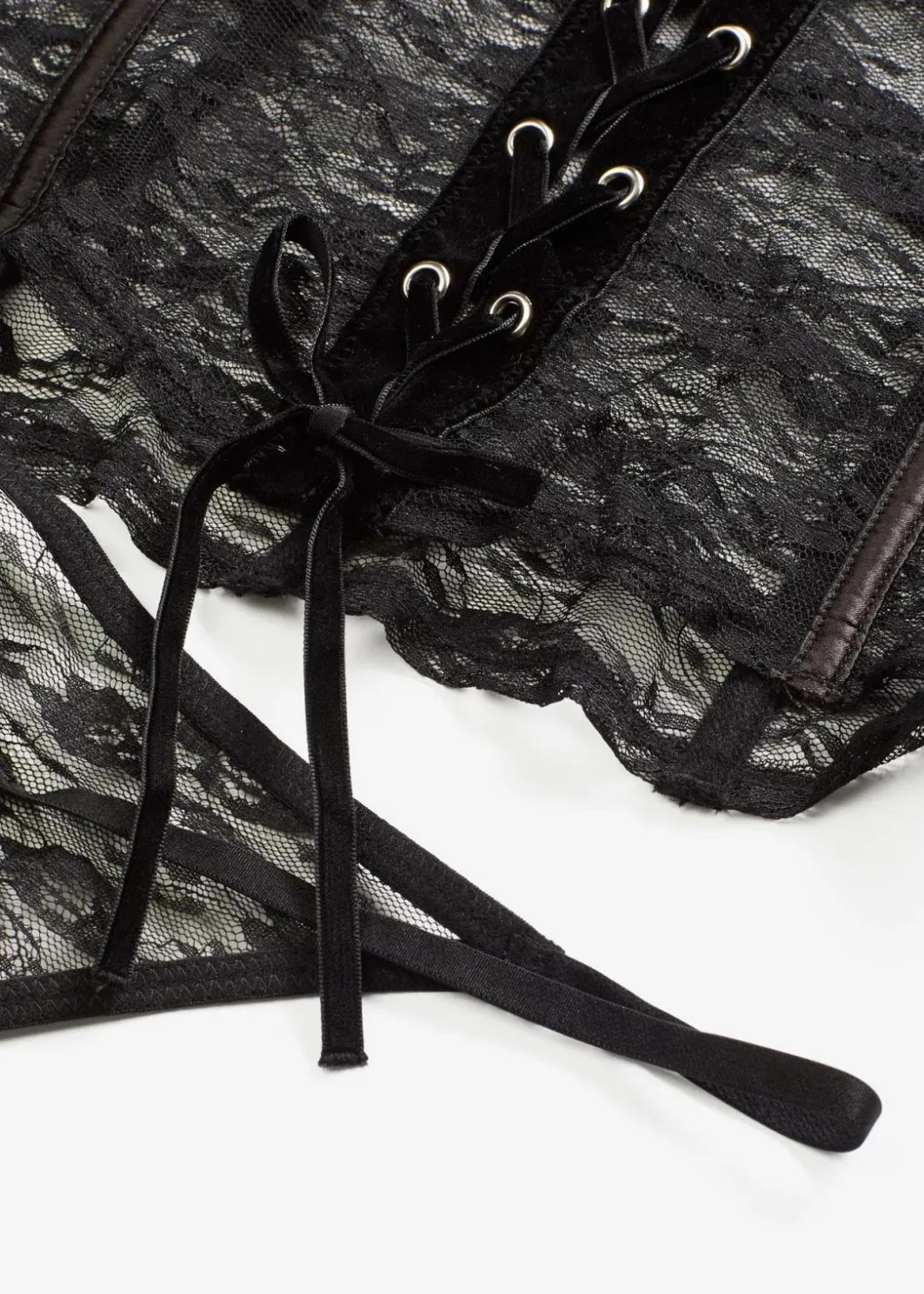 Damen bonprix Wäsche·Erotikwäsche|Erotikwäsche|Corsage + String aus Spitze (2-tlg.Set)