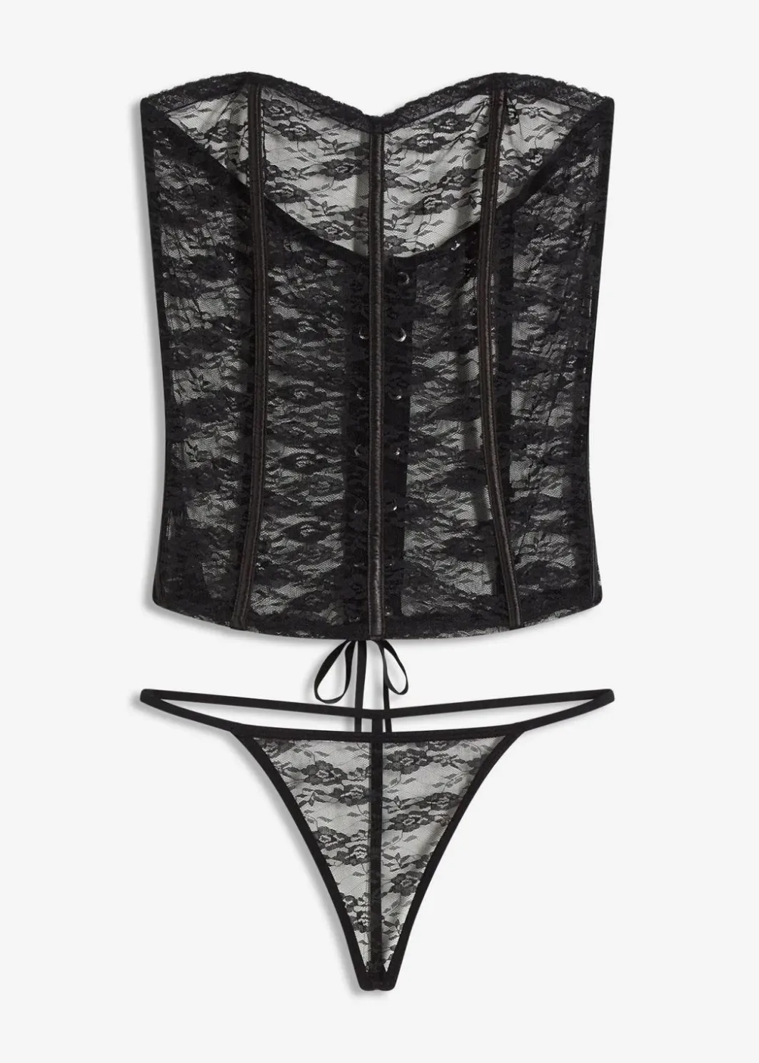 Damen bonprix Wäsche·Erotikwäsche|Erotikwäsche|Corsage + String aus Spitze (2-tlg.Set)