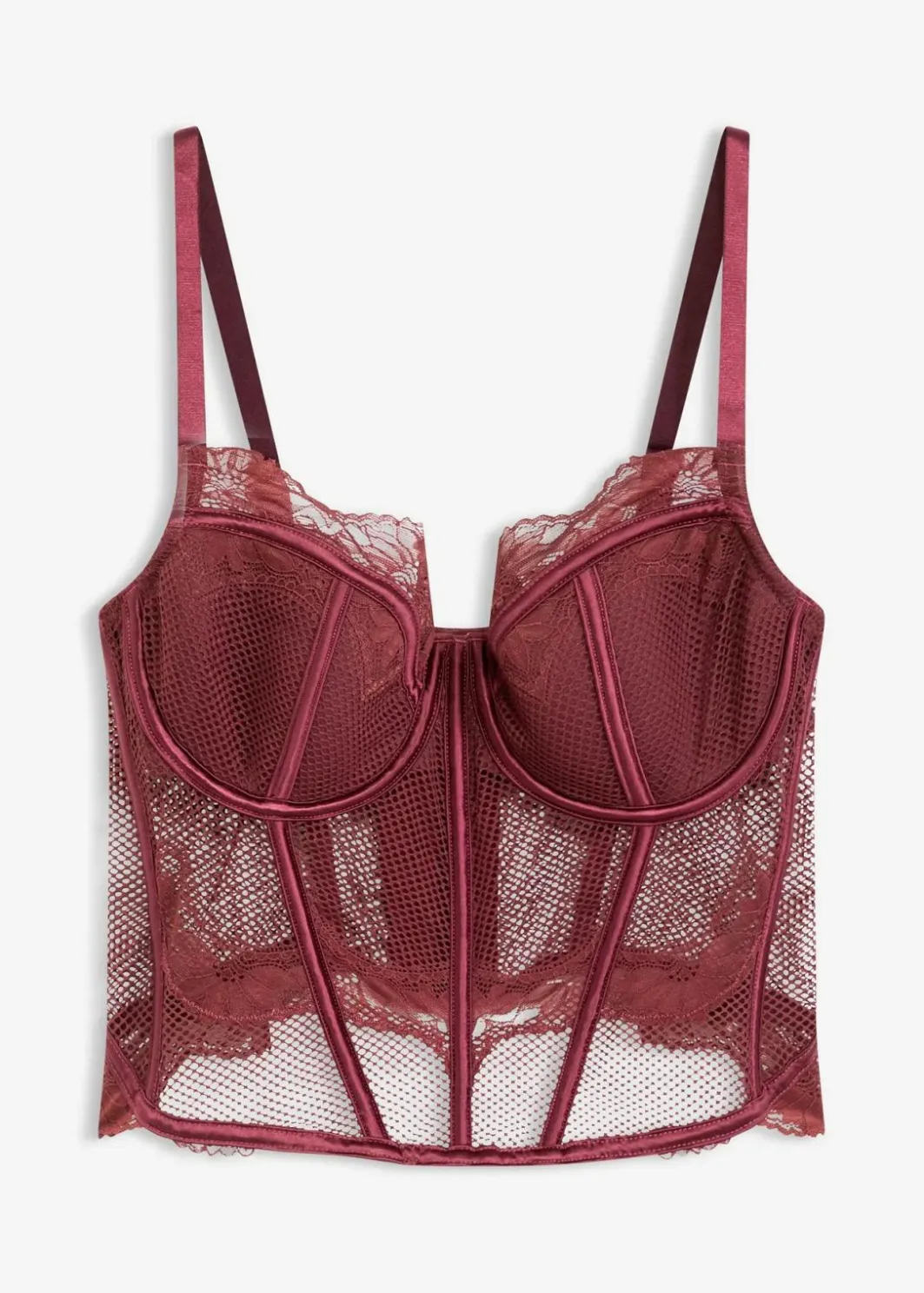 Damen bonprix Große Cups D-H|Dessous|Corsage mit edler Spitze