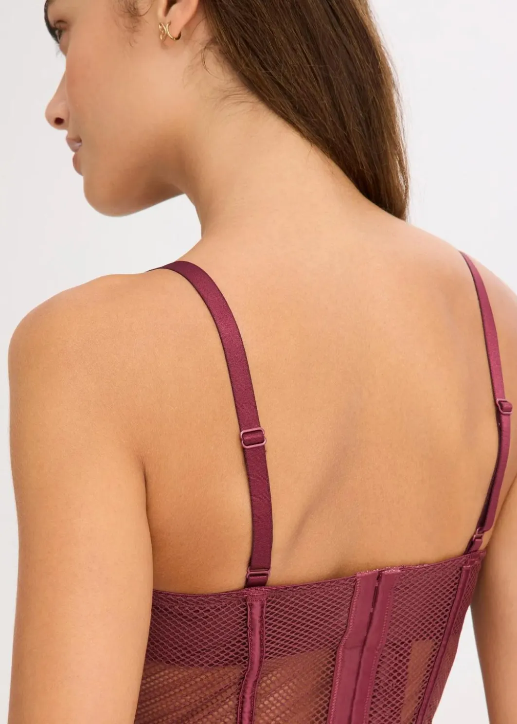 Damen bonprix Große Cups D-H|Dessous|Corsage mit edler Spitze