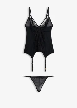 Online Corsage mit Strapshaltern und String (2-tlg.Set) Damen Wäsche·Corsagen & Negligés|Wäsche·Dessous