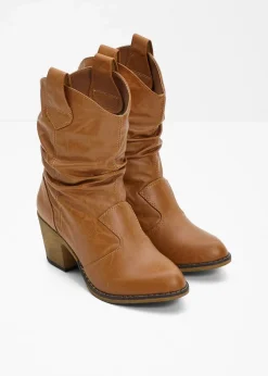 Damen bonprix Stiefeletten|Schuhe & Accessoires In Spezialgrößen·Schuhe In Übergröße|Cowboy-Boots mit Raffung