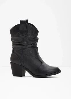 Damen bonprix Schuhe & Accessoires In Spezialgrößen·Schuhe In Übergröße|Stiefeletten|Cowboy-Boots mit Raffung