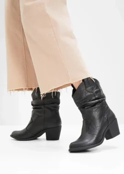 Damen bonprix Schuhe & Accessoires In Spezialgrößen·Schuhe In Übergröße|Stiefeletten|Cowboy-Boots mit Raffung