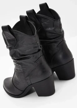 Damen bonprix Schuhe & Accessoires In Spezialgrößen·Schuhe In Übergröße|Stiefeletten|Cowboy-Boots mit Raffung