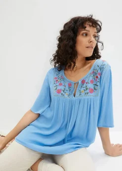 Clearance Crincle- Tunika aus softer Viskose Damen Nachhaltigere Materialien|Blusen & Tuniken